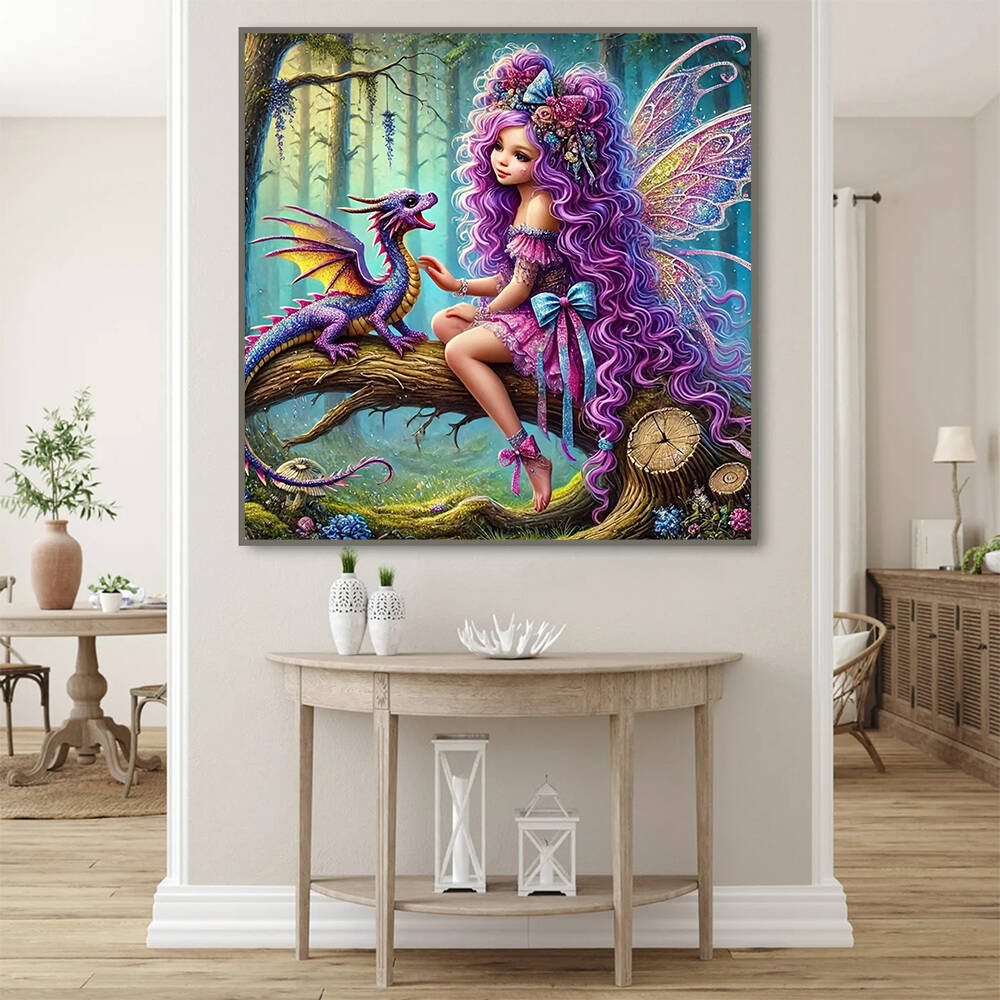 フルスクエアラウンドダイヤモンドモザイク少女ポートレート絵画 - Photo Mosaic Print のレビューと価格