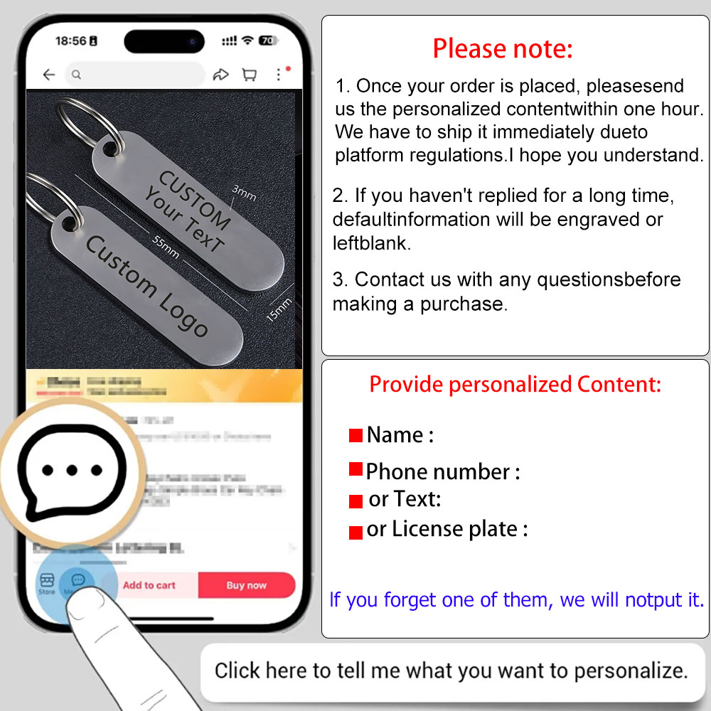 パーソナライズされたステンレススチールキーホルダーロゴアンチ - Initial Ring Custom のレビューと価格