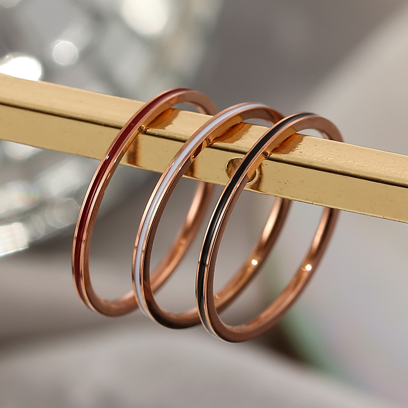 チタン鋼ローズゴールドカラー1mm薄型リング レディース テ - Initial Ring Custom のレビューと価格