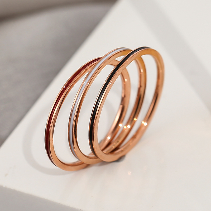 チタン鋼ローズゴールドカラー1mm薄型リング レディース テ - Initial Ring Custom のレビューと価格