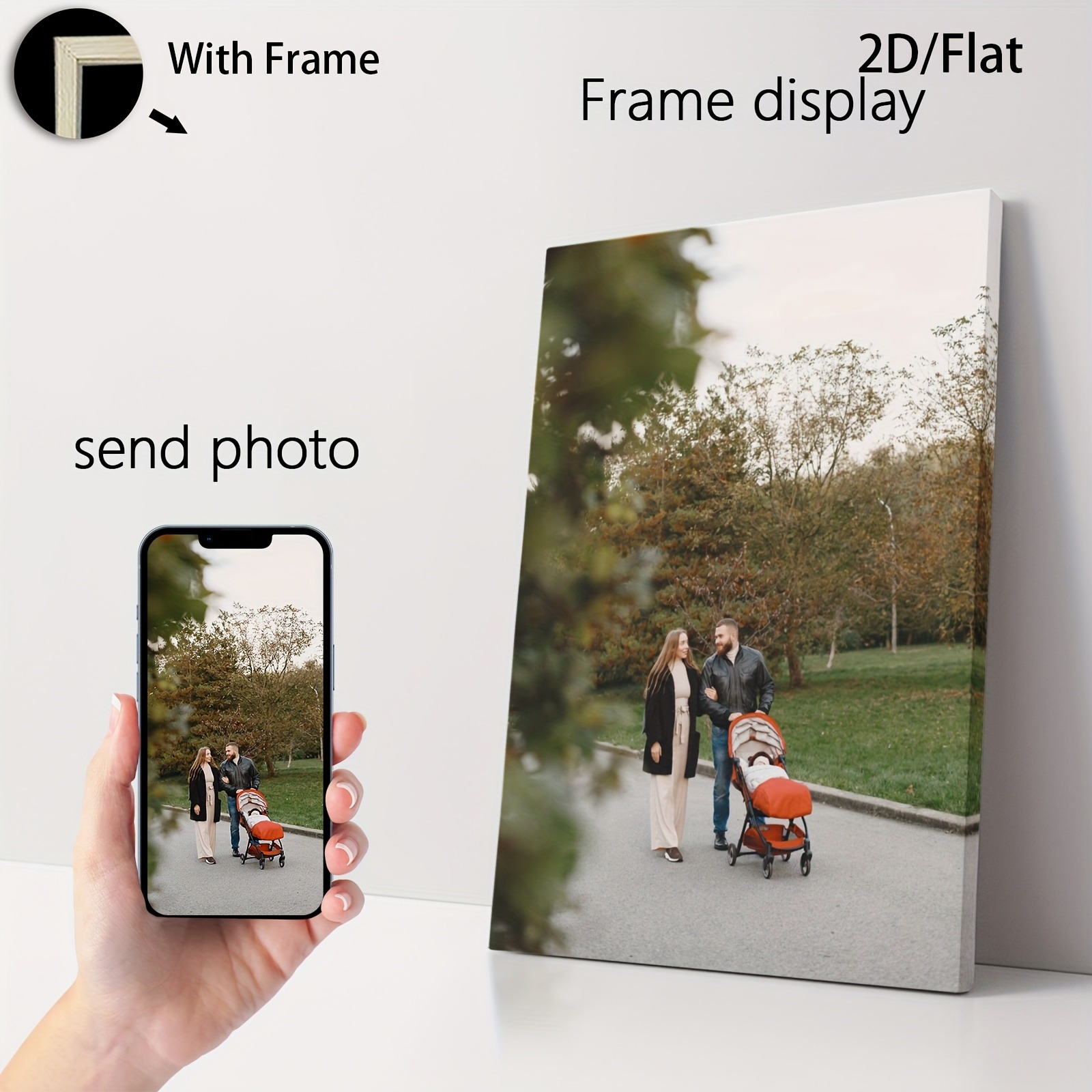 木製フレーム入りポスター1枚、パーソナライズされた写真ウォー - Engraved Wood Frame のレビューと価格