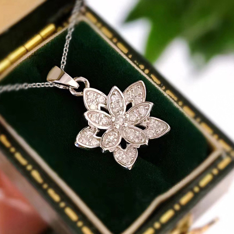 925 スターリングシルバーフラワーネックレス個性チャーム幾 - Birth Flower Necklace のレビューと価格